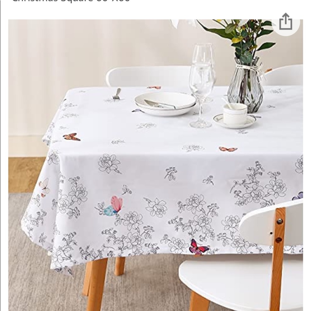 Floral butterfly tablecloth 60x60 inch